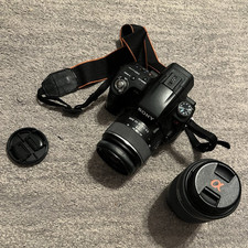 Sony Alpha SLT-A33 14.2MP Digital SLR Black 18-55mm 55-200mm Lenses