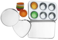Deluxe Pan Set Compatible with Easy Bake Ultimate Oven Small, Silver