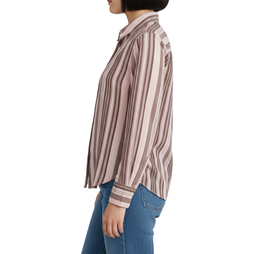 Audrey Talbott Blouse Striped Button Down Stretch… - image 3