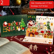 8X Christmas three-dimensional 3D greeting card English handwritten stacked card