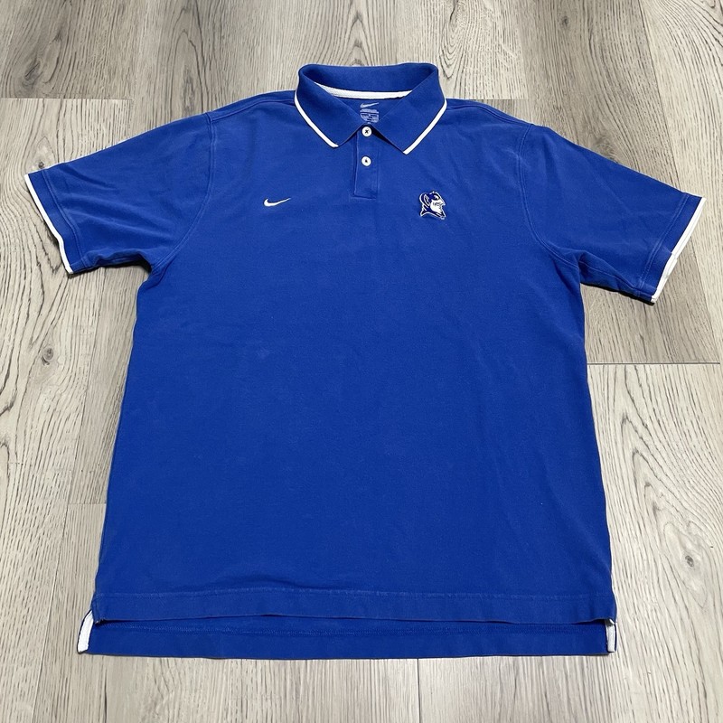 Nike Duke Blue Devils Polo Shirt Adult Large Short Sleeve Collared Vintage Y2K