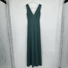 Birdy Grey Women’s Shamin Sea Glass V-Neck Maxi Bridesmaid Formal Dress XS NWT