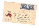 Australia 1946 3 1/2d Peace x 2 on FDC,cds RICHMOND NORTH Vic