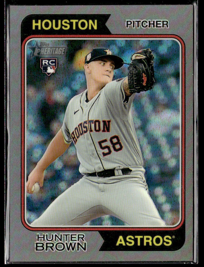 2023 Topps Heritage #316 Hunter Brown Chrome Silver Refractor /374 Rookie RC