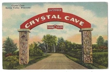 Spring Valley Wisconsin c1950's Crystal Cave entrance, Roadside America