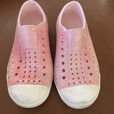 Native Jefferson Slip On Shoes Size C 11 Kids Light Pink Glitter