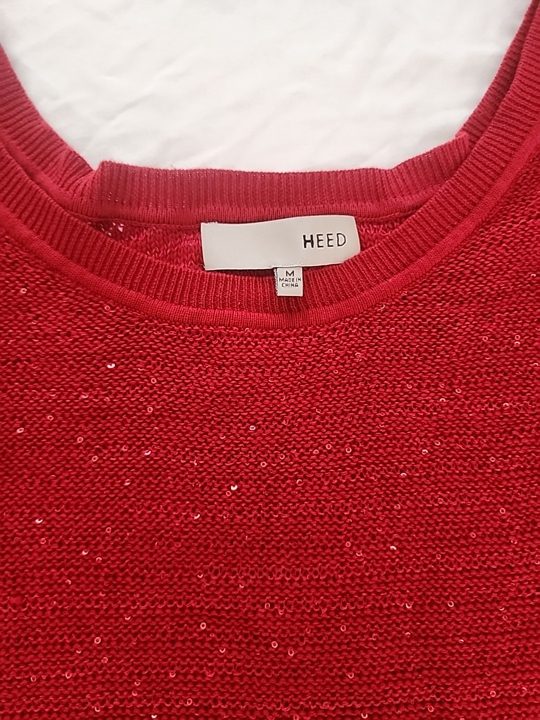 Heed Women's Red Sequin Pullover Sweater Size M - image 6