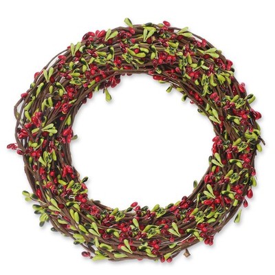 WILLBOND 64 Feet Ply Pip Berry Garland for Dark Red&green, Red&green