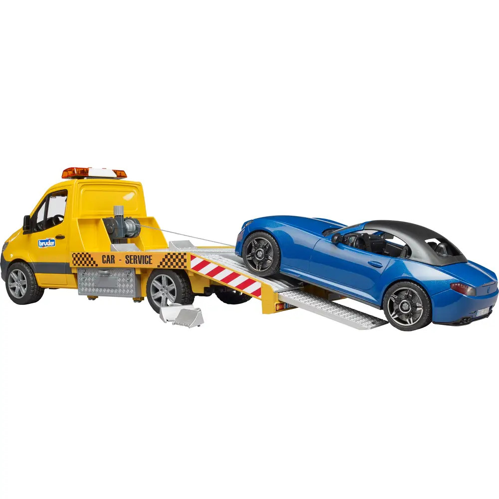 Bruder 02675 - Mercedes-Benz Sprinter Autotransporter Mit Licht- Und Soundmodul, Inkl. Roadster Sportwagen Cabrio Und Abschleppwagen Mit Seilwinde 1:16 - Image 5