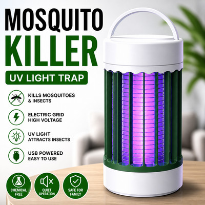 USB Elektrischer Mückenvernichter UV Licht Bug Zapper Fliegen Insekten Falle Indoor Tragbar