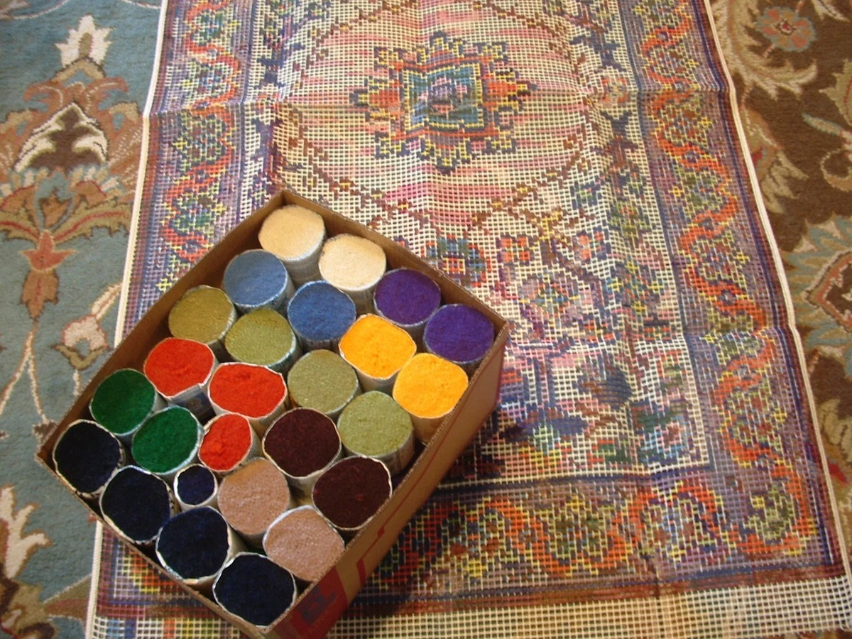 Kit Tapis Shillcraft/Readicut BENGAL #421 - Laine/Nylon 18x18 - Neuf En Boîte