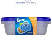 Ziploc Storage Containers Rectangle 2 Containers 1.5 QT NIB