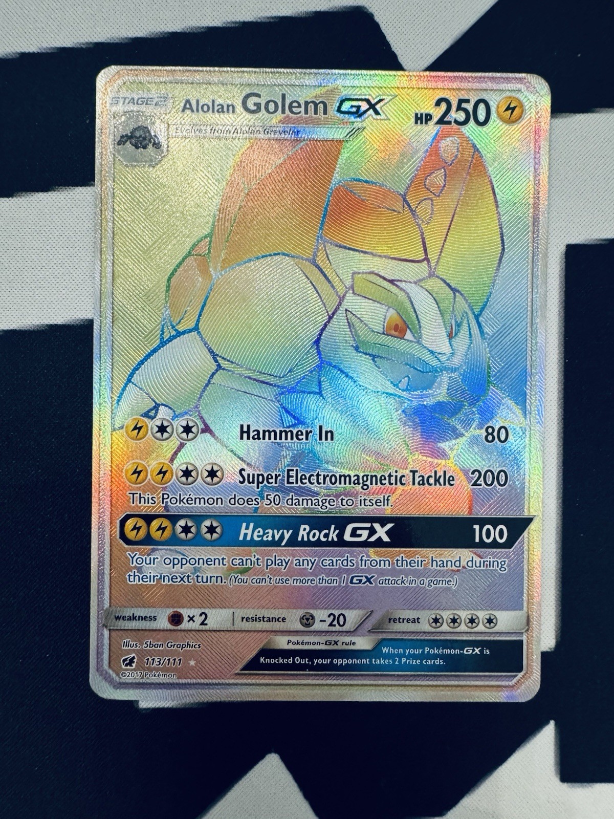 Alolan Golem GX (Secret) Secret Rare SM - Crimson Invasion 113/111