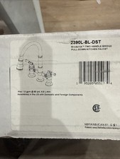 Delta Broderick 2390L-BL-DST Widespread Bridge Kitchen Faucet Matte Black