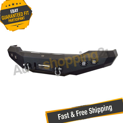 DV8 Offroad FBTT2-02 Full Width Black Powder Coated Front Winch HD Bumper