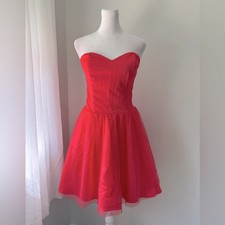 Vintage Y2K Steppin’ Out Coral Pink Strapless A-Line Mini Dress