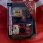 VTG. Coca-Cola Coke 35mm ANSCO COLLECTIBLE CAMERA w/Film & Christmas Tin COA NEW