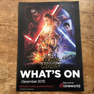 Star Wars authentic What s On Cineworld promo flyer The force awakens 12/2015