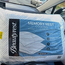 Beautyrest Memory Rest Cooling Memory Foam Cluster Pillows 2-Pack White 20x28"