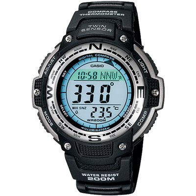 CASIO SGW‑100‑1V Twin Sensor Digital Outdoor Watch 200M WR Compass 