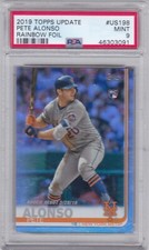 2019 TOPPS UPDATE..PETE ALONSO..ROOKIE..RAINBOW FOIL..# US198..PSA 9..MINT..METS