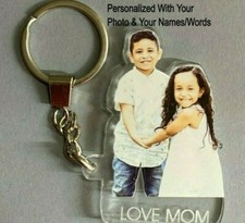 Custom Keychain - Your Photo Picture Printed Personalized Mother's Day Key Chain