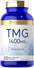 TMG Supplement 1400mg | 200 Caplets | Trimethylglycine | Non-GMO | by Carlyle