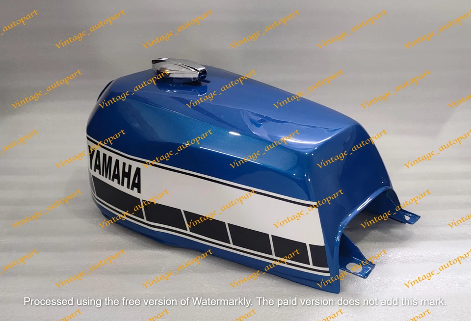 Tanque de gasolina Yamaha RD250 RD400 acero pintado azul 1976-1977 Foto 4 de 4