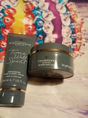 Men's Champneys Health Spa Relaxing Bath Soak Salts Hair & Body Wash 200g
