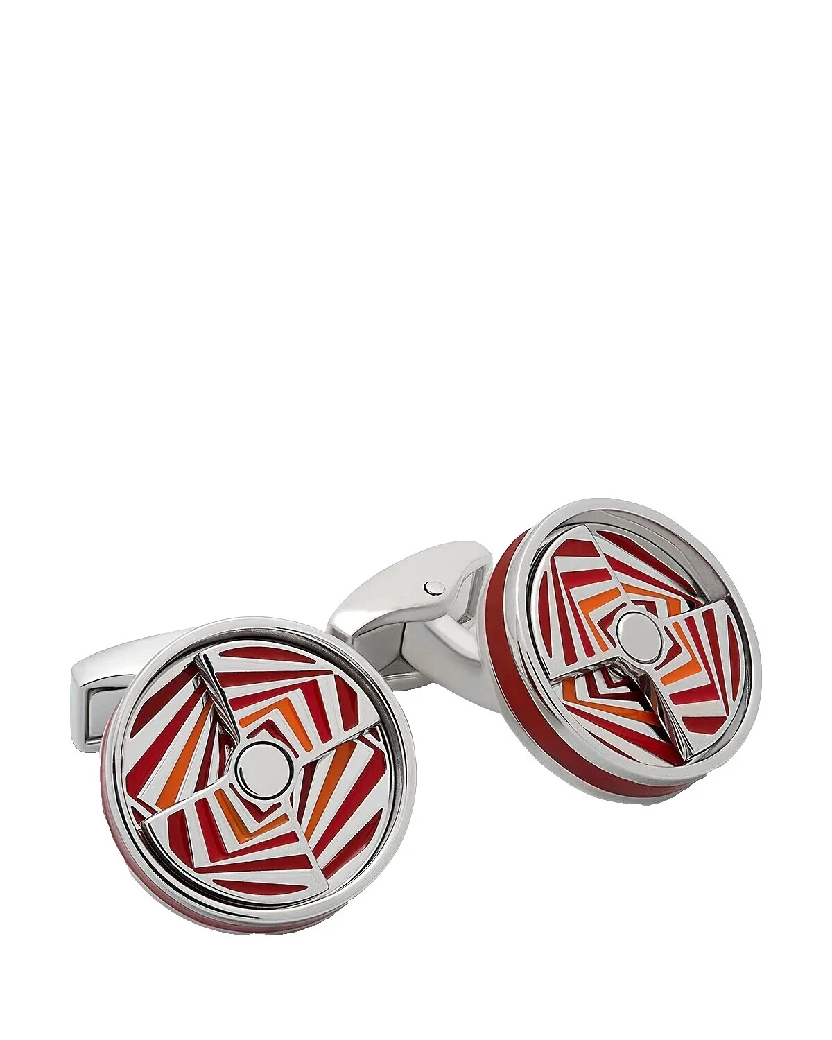 Gemelos Rodio plateado esmalte para hombres