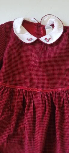 Little Me Dress Baby Girls Size 6 Red Black  Flowers Long Sleeves Christmas  - Image 4 of 4