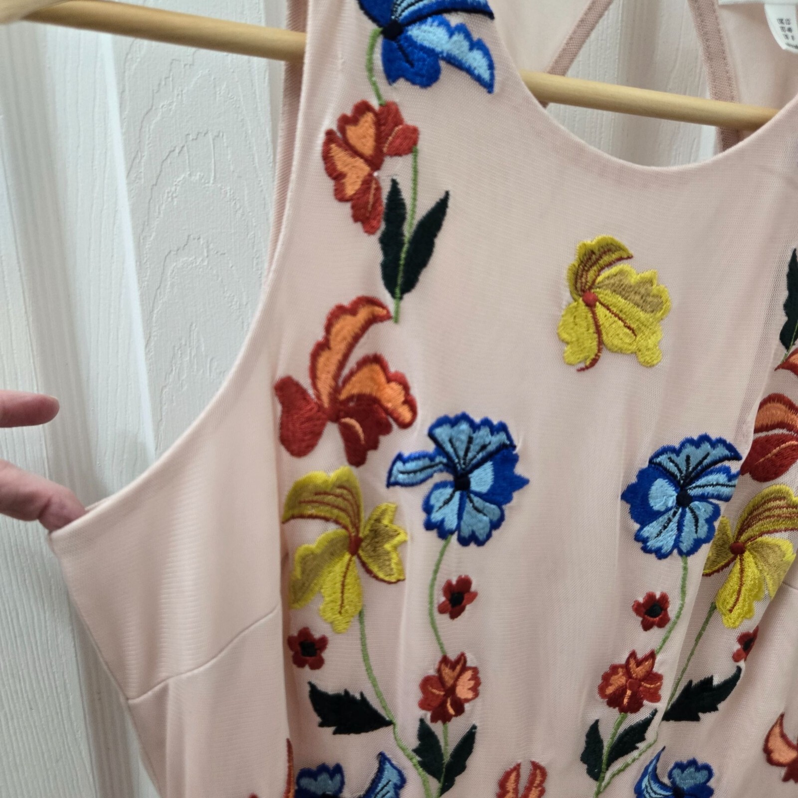 Frock & Frill Midi Dress Medium Embroidered Flora… - image 9