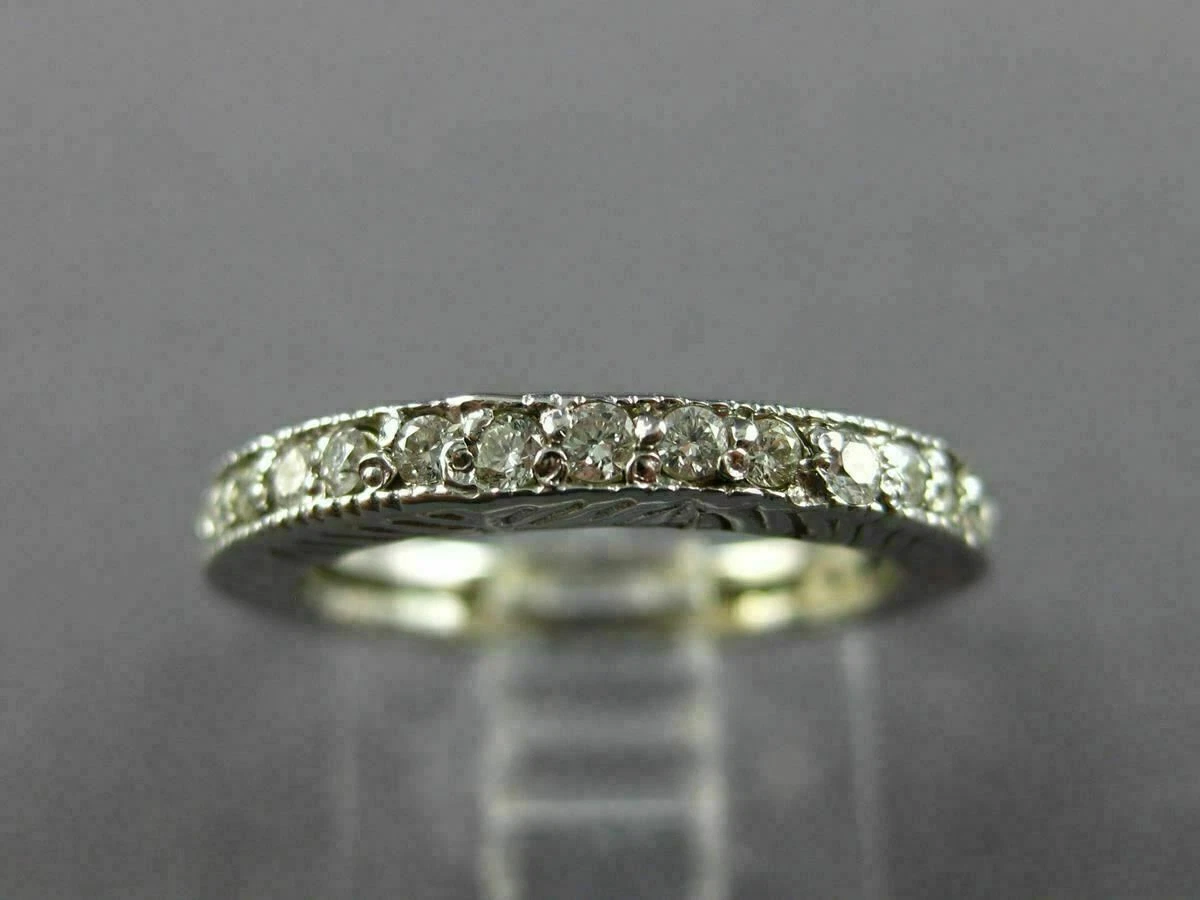 ESTATE .60CT DIAMOND 14KT WHITE GOLD 3D ETERNITY FILIGREE
