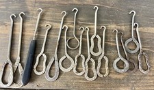 Antique Metal Advertising Shoe Button Hook Set Of 15
