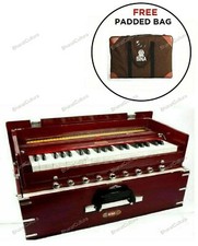 Bina Portable 42 Keys 2 Reed 9 Stopper Multi Bellow 3.5 Octave Harmonium With Ba