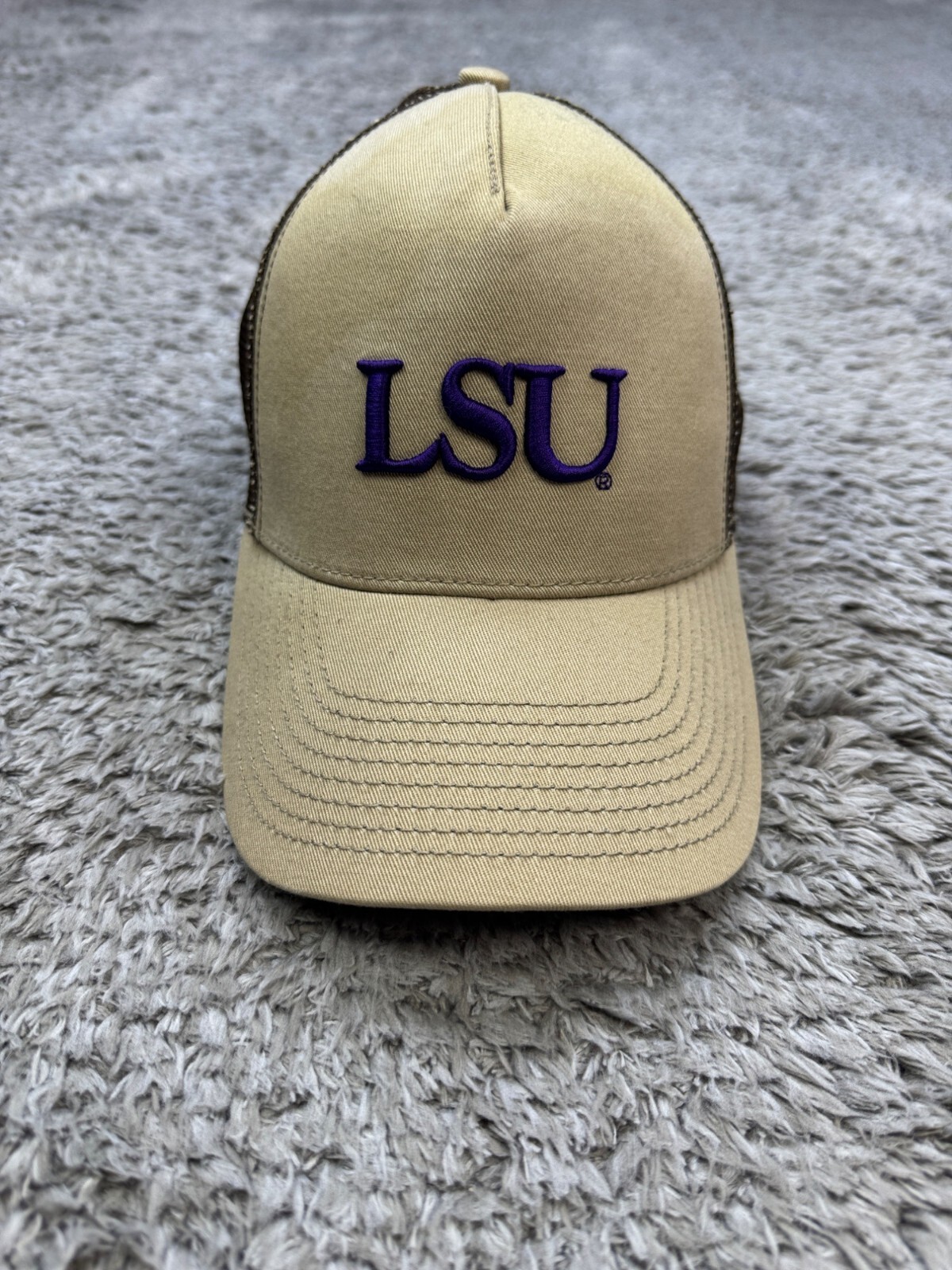 Vintage LSU Tigers Brown Mesh Adjustable Trucker Hat NCAA Starter Dad Cap Y2K