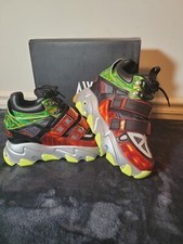 Zapatillas de plataforma Anthony Wang negras rojas verdes con correas talla 8