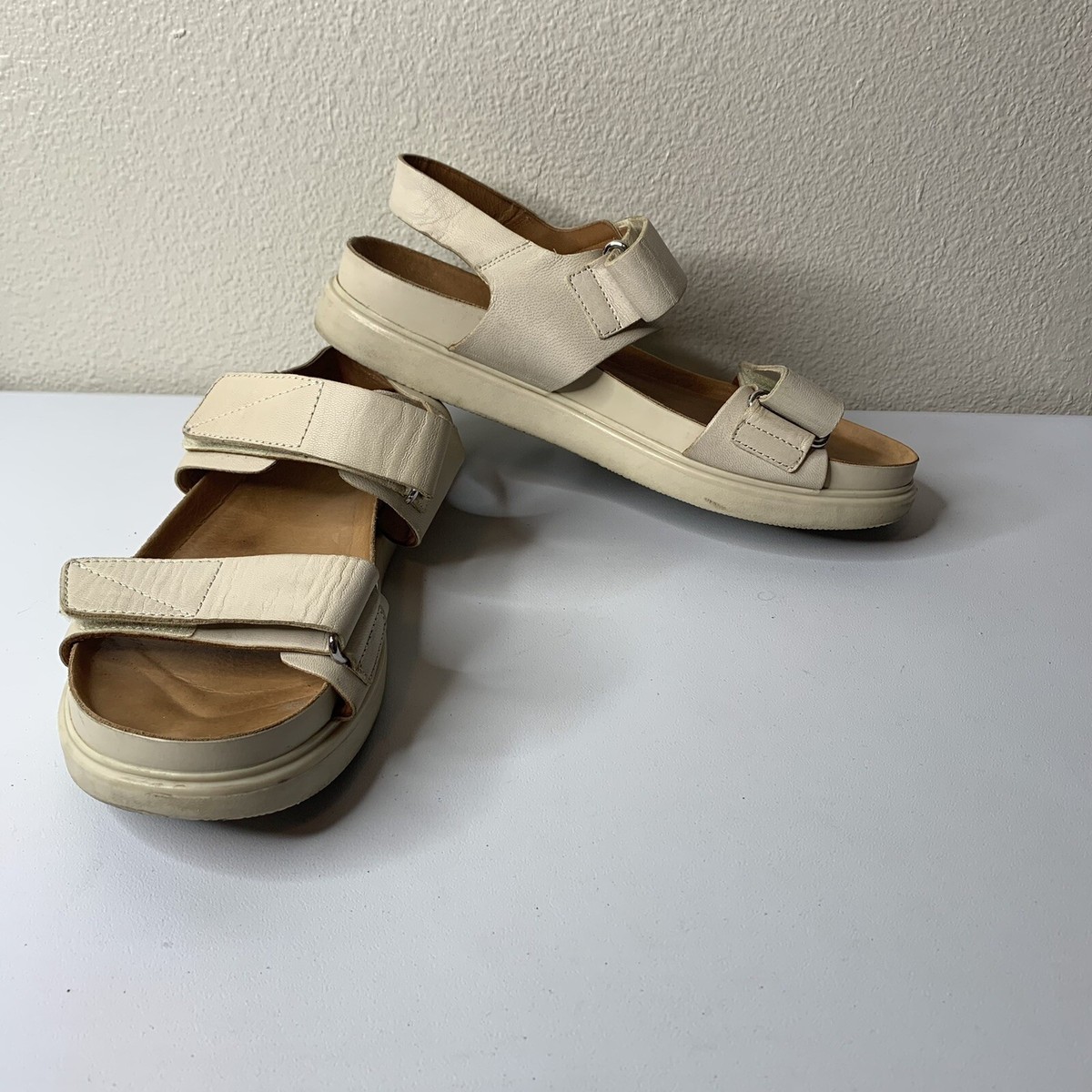 Vagabond Shoemakers Erin Slingback Leather Strappy Sandals Women Sz 10 Tan  Cream
