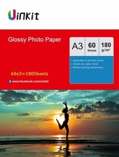 Uinkit 180 Sheets A3 180Gsm High Glossy Photo Paper Inkjet Paper Printer 420x297