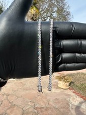 3mm Moissanite Tennis Bracelet S925 Sterling Silver 6-8in Pass Tester