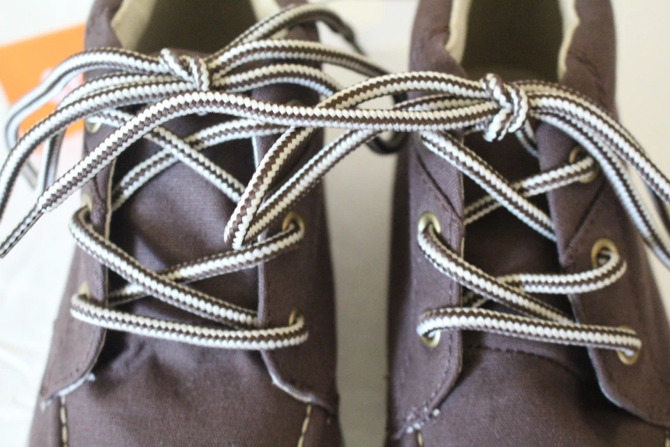 Gymboree 男孩 Hometown Hero 棕色帆布中帮运动鞋 13 码全新 — 第 3/4 张图片