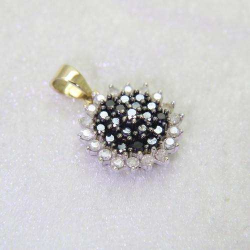 9ct Gold 0.50ct White & Black Diamond Pendant