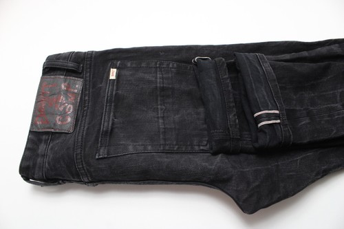 Emmett Joe Gunpowder 992 Black Denim Vaqueros Hombre W32/L32 Selvedge Stretch - Imagen 6 de 9