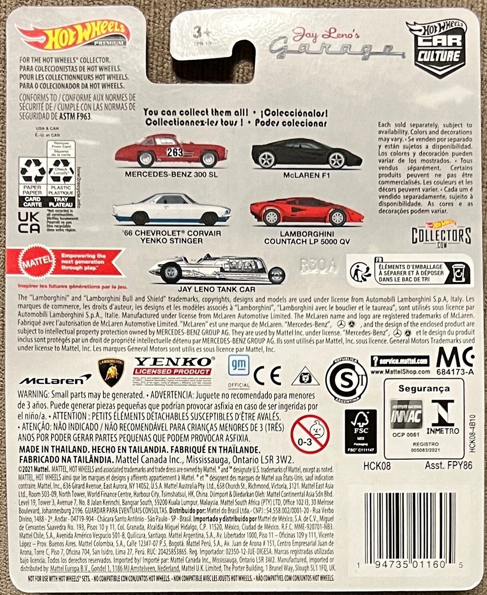 Hot Wheels 2022 Premium Jay Leno's Garage McLaren F1 #HCK08 1:64