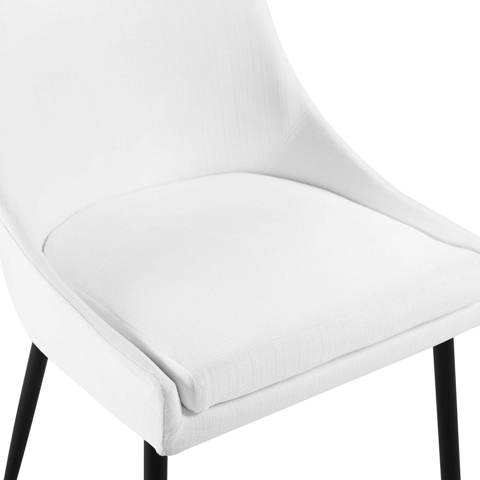 Modway Viscount Upholstered Fabric Side Dining Chairs in Black White - Set of 2