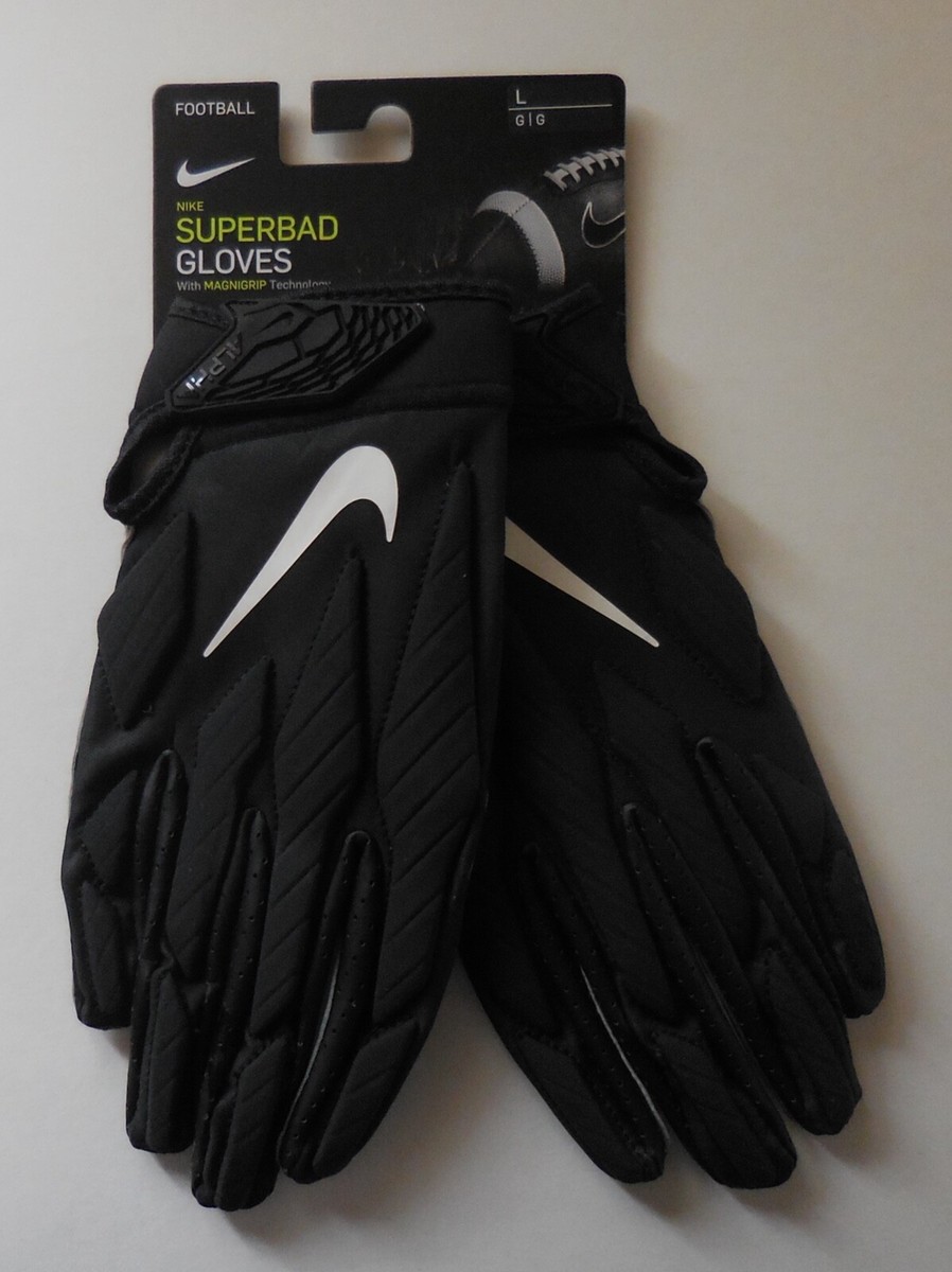 Nike NFL Superbad 5.0 Football Gloves Leather Men Black/Wolf Grey