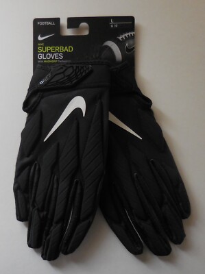 Nike NFL Superbad 5.0 Football Gloves Leather Men Black/Wolf Grey
