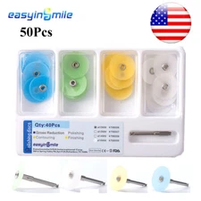 40pc Dental Composite Finishing Polishing Discs 10mm Contouring Kit Bush Mandrel