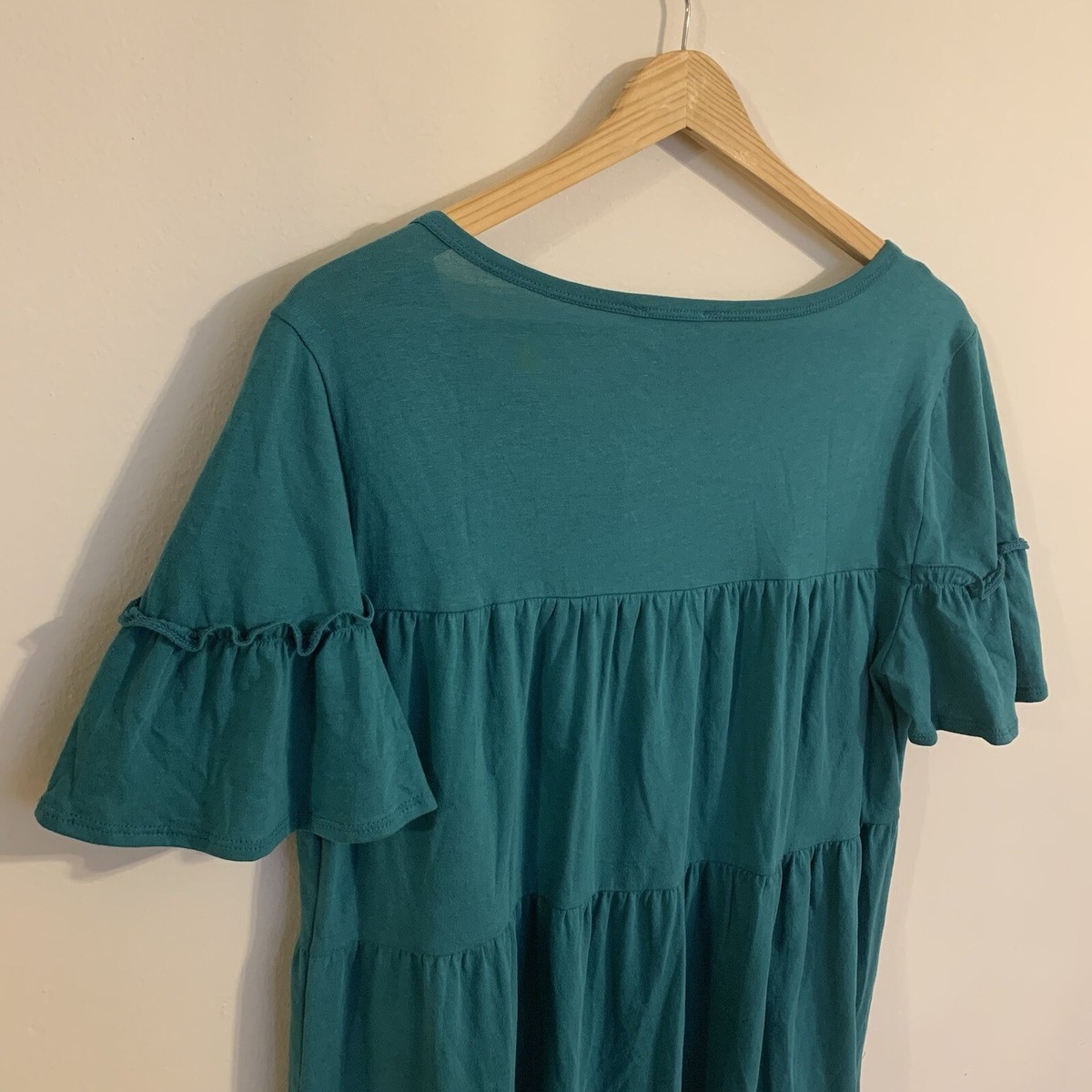 NWT* J. Crew Broken in Jersey Tiered Dress in Teal Green, Size M | eBay NWT* J. Crew Broken in Jersey Tiered Dress in Teal Green, Size M | eBay