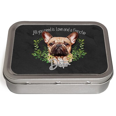 bulldog tobacco tin Personalised Tan Frenchie Tobacco Tin 2oz Dog Baccy Smoking Womens Gift  NDD28